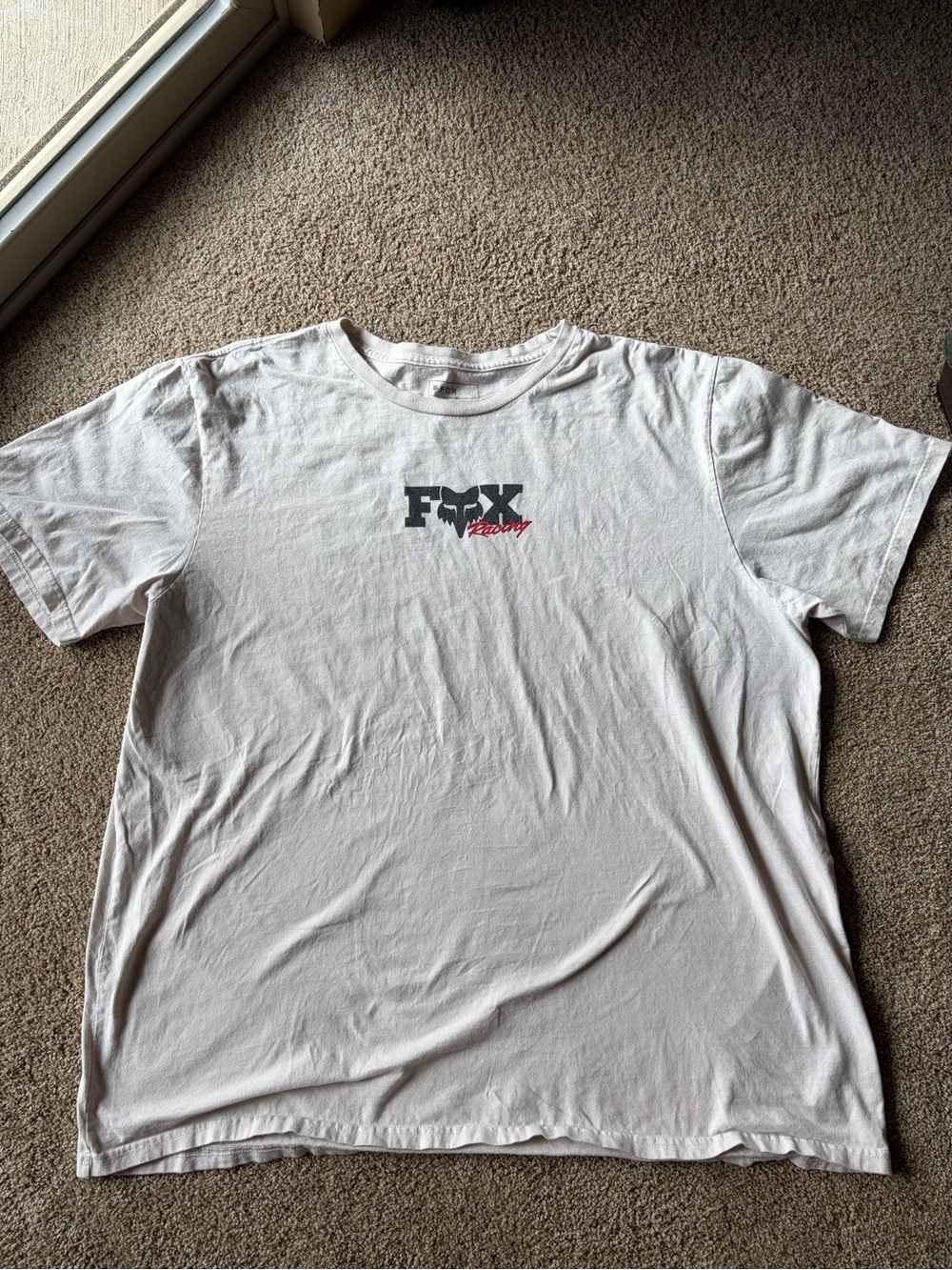Fox Men's White T-Shirt with Black and Red Logo